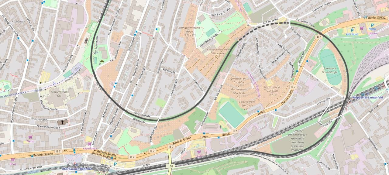 Tunnel Schwarzbachtrasse dunkel