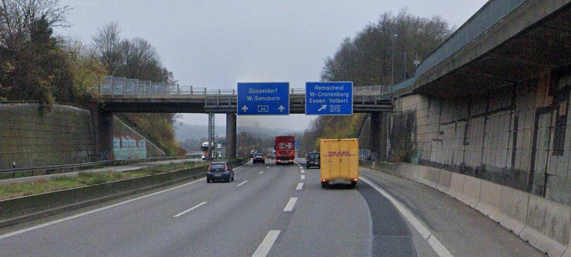 Die Autobahn 46 im Sonnborner Kreuz